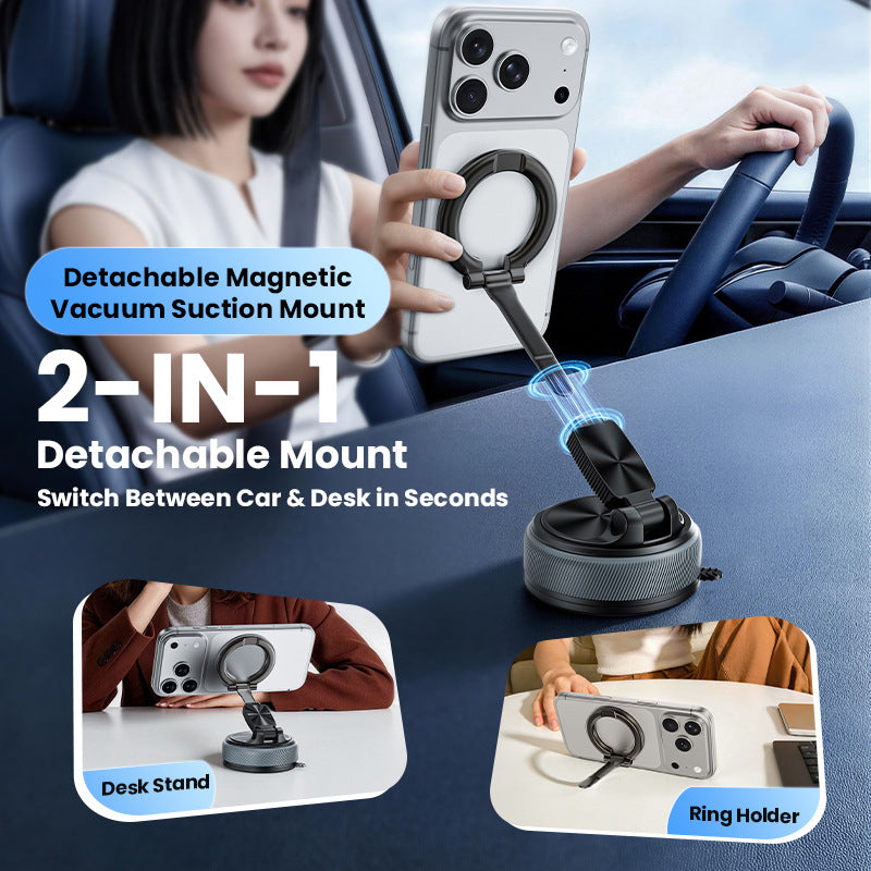 VelCar Auto Detachable Magnetic Car Phone Mount | 2-in-1 Ring Holder