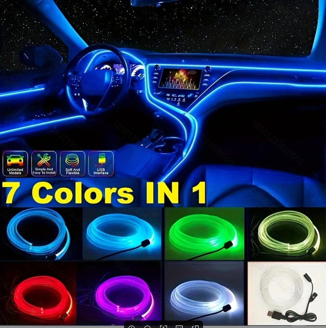 Tira de luces LED RGB de 5m para el ambiente interior del coche