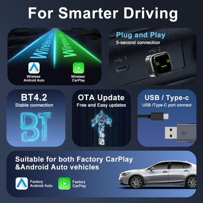 Adaptador CarPlay Inalámbrico Conectar y Usar