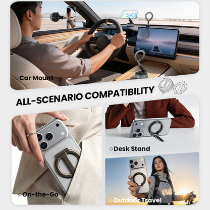 VelCar Auto Detachable Magnetic Car Phone Mount | 2-in-1 Ring Holder