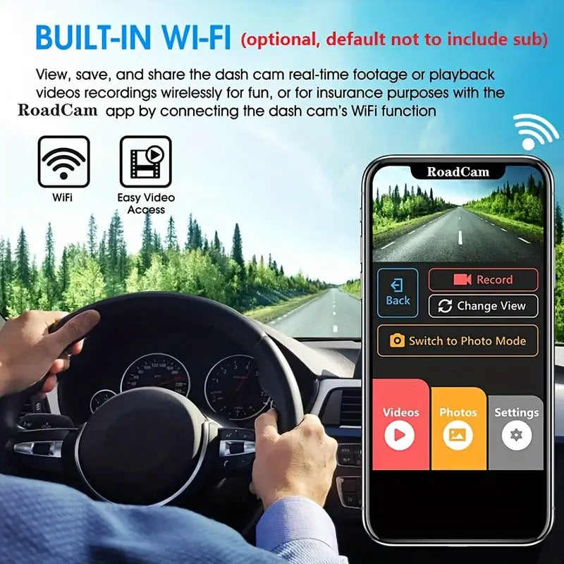 Cámara de tablero WiFi compacta 1080p con ventosa