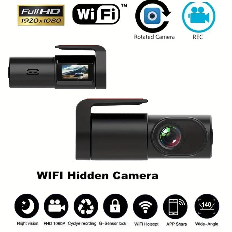 Cámara de tablero WiFi compacta 1080p con ventosa