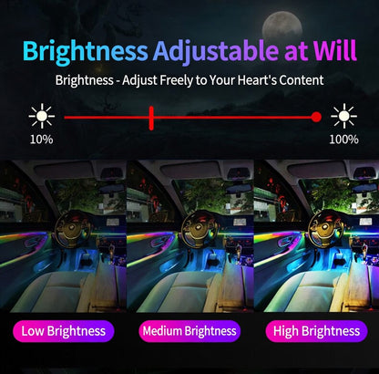 Kit de Luces Ambientales RGB para el Interior del Coche con Control por Aplicación