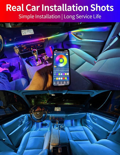 Kit de Luces Ambientales RGB para el Interior del Coche con Control por Aplicación