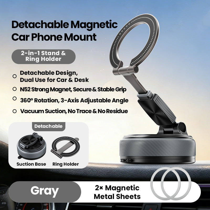 VelCar Auto Detachable Magnetic Car Phone Mount | 2-in-1 Ring Holder
