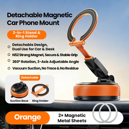 VelCar Auto Detachable Magnetic Car Phone Mount | 2-in-1 Ring Holder