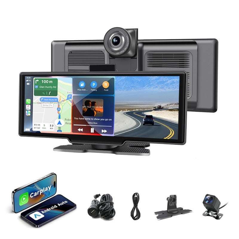 4K Dual Lens CarPlay Rearview Mirror Dash Cam
