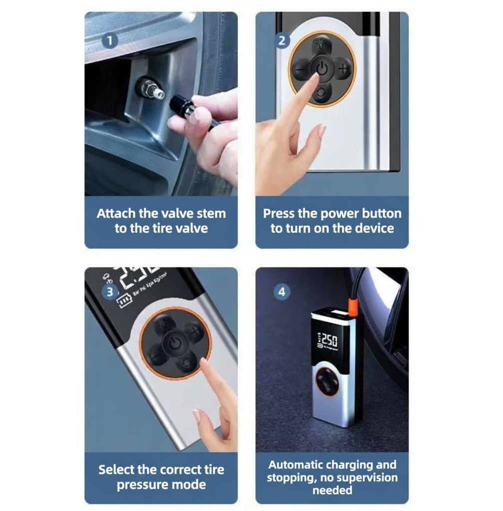 Wireless Portable Car Tire Inflator Air Pump