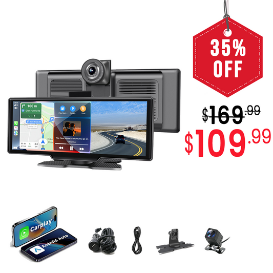 4K Dual Lens CarPlay Rearview Mirror Dash Cam