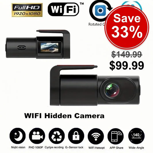 Compact 1080P WiFi Suction Dash Cam